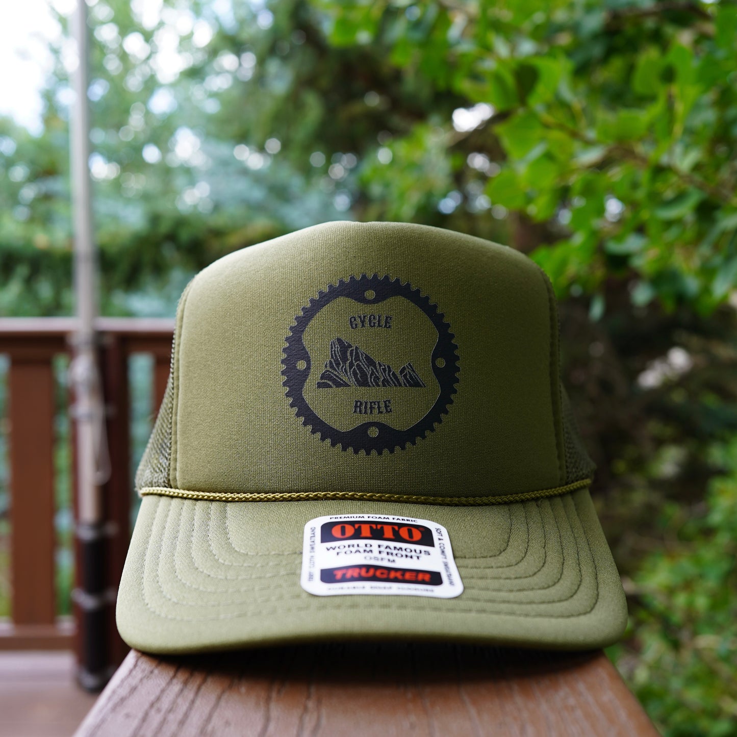 cycle rifle. biker hat. trucker hat. mountain hat. rifle colorado hat. mountain biking hat.