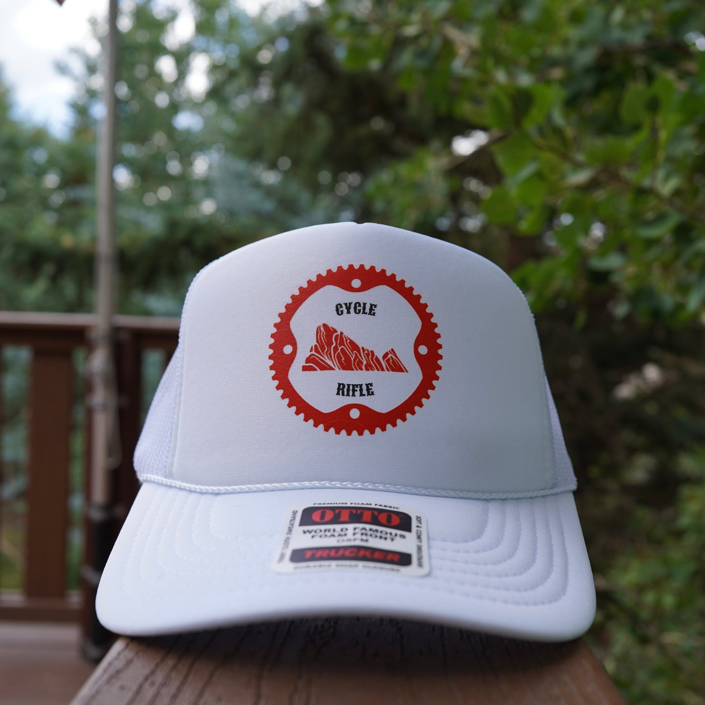 cycle rifle. biker hat. trucker hat. mountain hat. rifle colorado hat. mountain biking hat.