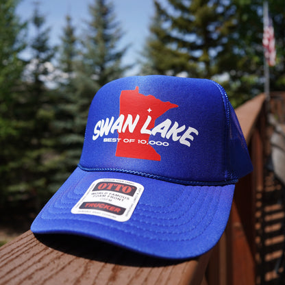 Swan Lake "Best of 10,000" Trucker Hat. Pengilly, Minnesota. Land of 10,000 Lakes.