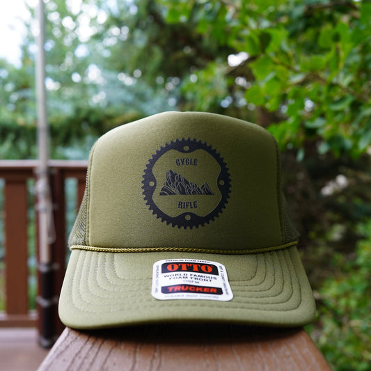 cycle rifle. biker hat. trucker hat. mountain hat. rifle colorado hat. mountain biking hat.