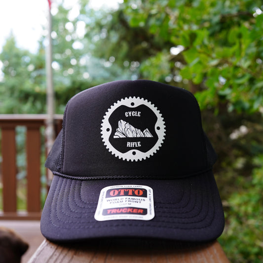 cycle rifle. biker hat. trucker hat. mountain hat. rifle colorado hat. mountain biking hat.